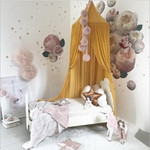 DHL 10pcs Baby Bed Curtain Children Room Crib Netting Baby Bed Tent Cotton Hung Dome Baby Mosquito Net Photography Props