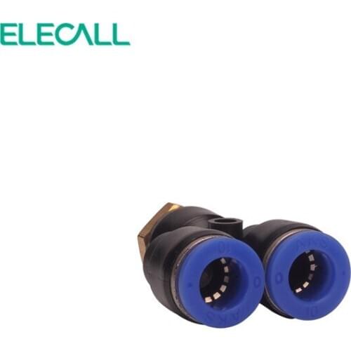 ELECALL 5pcs pneumatic fittings Y-type 3-way push thread quick connector Air Quick Fitting Plug PX10-01