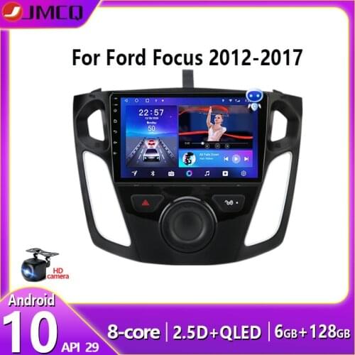 JMCQ Android 9.0 For Ford Focus 2012-2017 Car Radio Multimedia Player GPS Navigaion 2 Din 2G+32G DSP RDS Split Screen With Frame