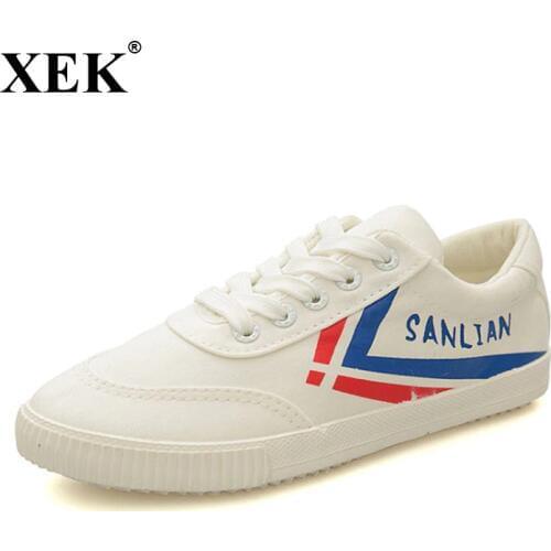 XEK 2018 Spring/Summer Sneakers Wedges Canvas Shoes Women Casual Shoes Female Cute Zapatos Mujer Trainers Flats women ZLL339