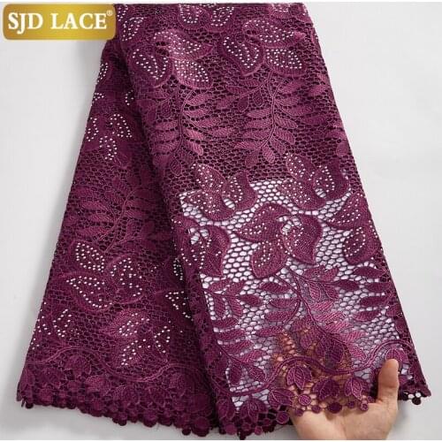 SJD LACE 5Yards Skin Friendly Cord Lace Soft Embroidery African Guipure Fabric Elegant Nigerian Ghana Occasional Clothes A2568