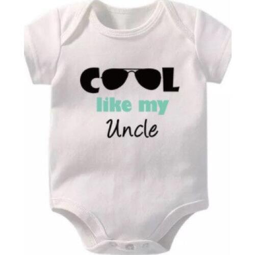 Summer Toddler Baby Boy Girl Rompers Short Sleeve Bodysuit Letter IiKE MY AUNT Uncle Print Jumpsuit Outfits Clothes Kid Playsuit