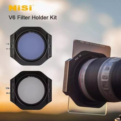 NiSi V6 Camera Filter Holder Kit 100mm System with Enhanced Landscape CPL and 67 72 77 82mm Adapter Ring Lens Cap for Camera