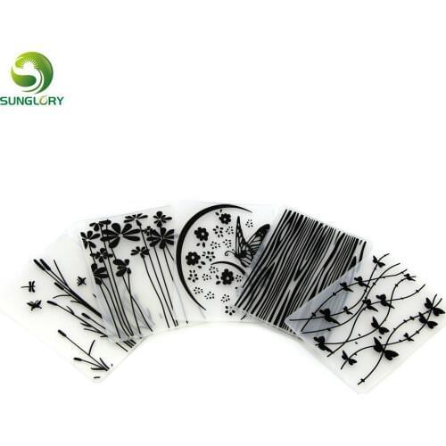 5PCS Flower Texture Sheet Set Butterfly Grass Texture Mat Sugarcraft Cupcake Decoration Cookie Fondant Lace Cake Mold For Baking