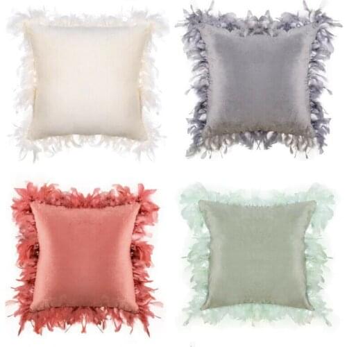 2021 Newest 18'' Velvet Cushion Cover Throw Pillow Case Sofa Home Decor Feather Feather sofa Pillow Case