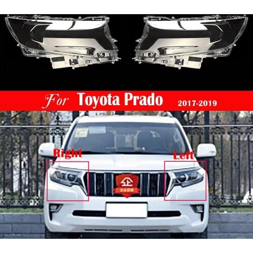 Car Front Headlight Lens For Toyota Prado 2017 2018 2019 Headlamp Cover Car Replacement Transparent Auto Shell Lampshade