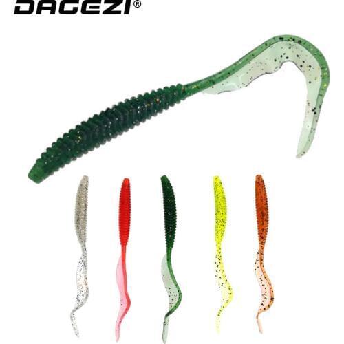 DAGEZI Long Tail Soft Fishing Lure 10cm/2.7g Jia Head Soft Bait 5pcs/lot Lead Head Artificial Bait For Carp Fishing Tackle