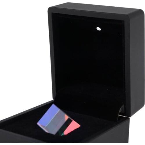 Prism Combine Cube 6sides Optical RGB Glass Len Square Prism with Light Box Gift