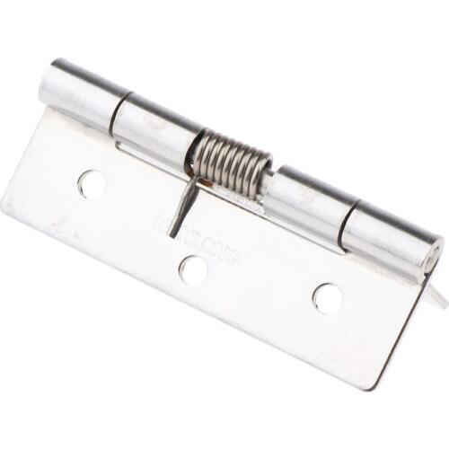 Stainless Steel Spring Door Hinge Automatic Closing Adjustable Silver