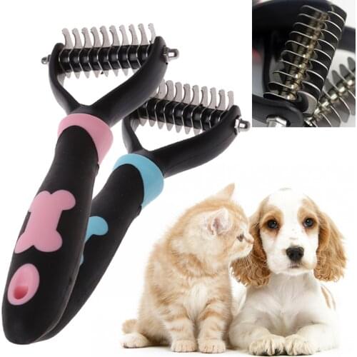 10 Blades Hair Removal Comb Pet Fur Knot Cutter Remove Rake Grooming Shedding Brush Comb Dog Cat Dematting Deshedding Brush