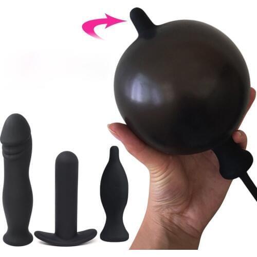 Modun Silicone Inflate Enema Buttplug Anal Enema Enlarge Plug Anus Cleaner Dilatador Anal Inflable Plug Inflatable Enema Plug