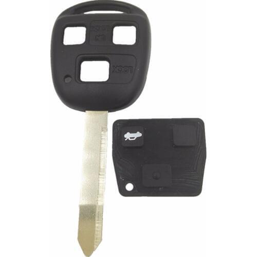 3 Buttons Replacement Remote Case Cover Fob TOY47 Car Blank Key Fit For TOYOTA Yaris Avensis Key Shell with Rubber Button Pad