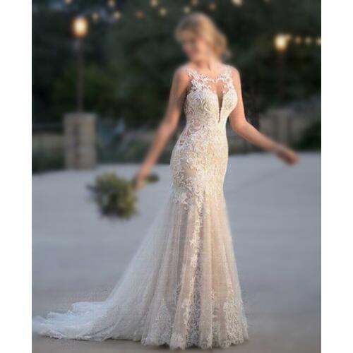 Vestido De Noiva Lace Mermaid Wedding Dress 2020 Appliques Bridal Gowns Wedding Gowns robe de mariee