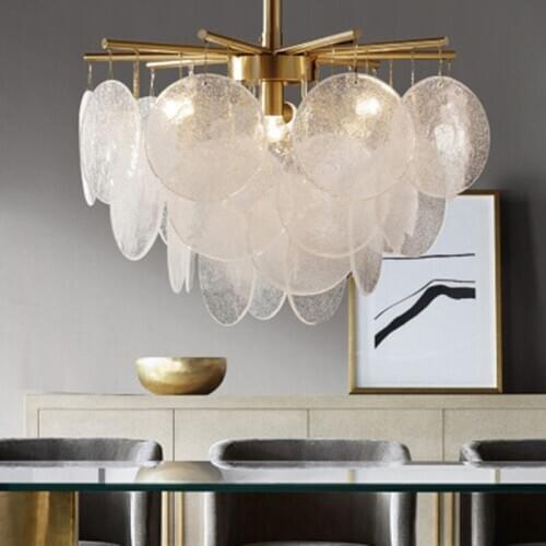 Nordic Style Light Luxurious Originality Restaurant Lamp Bedroom Full Copper Glass Wind Chime A Chandelier