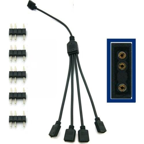ARGB 5V 3Pin Extension Cable Adapter For PC Case 12v 4pin RGB splitter cable 1 *DC Power Cable