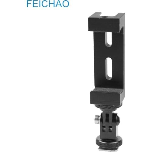 Universal Mobile Phone Stand Holder Clip Cold Shoe Mount 1/4 Adapter for iPhone HUAWEI Smartphone Vlog Selfie for GoPro Tripod