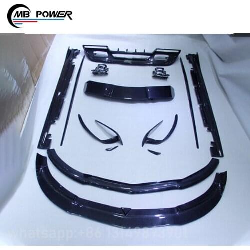 High quality A class w176 to R style carbon fiber body kit with side skirt front lip rear wing rear diffuser w176 carbon car kit