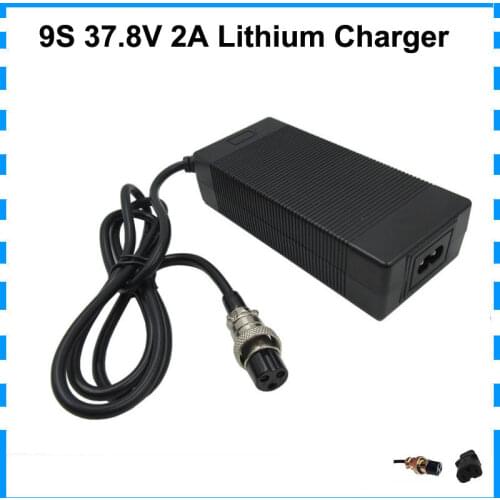 37.8V 2A Li-ion battery charger Output Input 100-240VAC Used for 33.3V 9S lithium ebike battery charging Free shipping