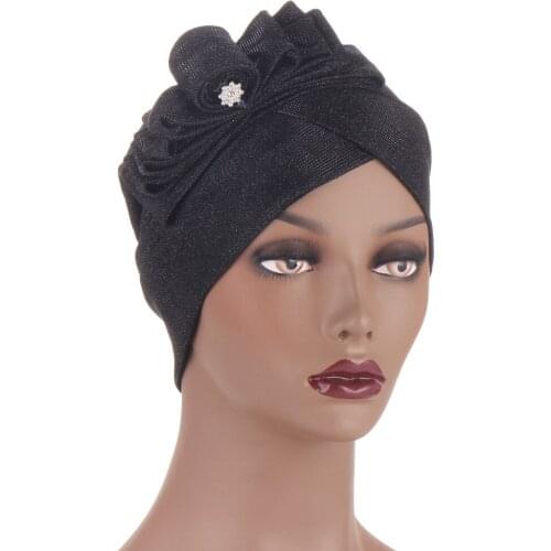 Womens Turban Caps Bow-tie Headscarf Bonnet Ready to Wear Inner Hijabs Muslim Wrap Head Hat
