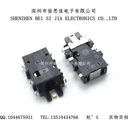 10pcs/Oblique mouth Earphone socket Audio seat 3.5mm 6P 6 Pin