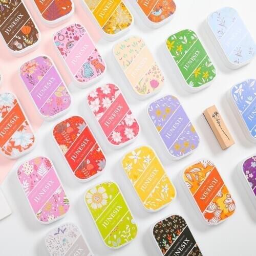 24 pcs High quality big size manual Rubber stamp handprinting pearlescent ink pads Metallic color inkpad large