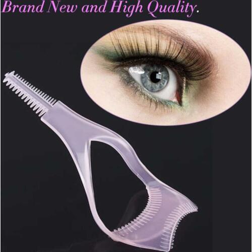 3 IN 1 Cosmetic Makeup Beaty Long Fake Mascara Applicator Guide Comb Eyelash Curler