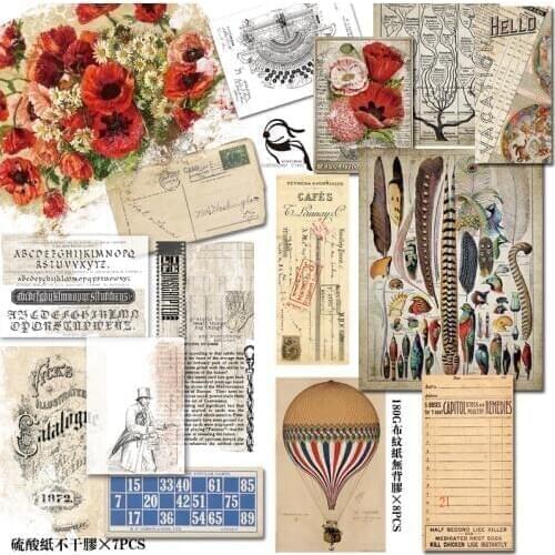 KSCRAFT 50pcs Old Newspaper Page Vintage Stickers for Scrapbooking Happy Planner/Card Making/Journaling Project