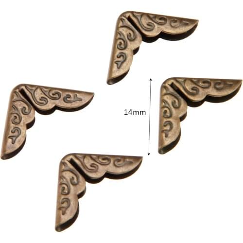 50Pcs Iron Metal Book Corner Scrapbooking DIY Photo Albums Menus Folders Flower Printed Protectors Decorative 14mm