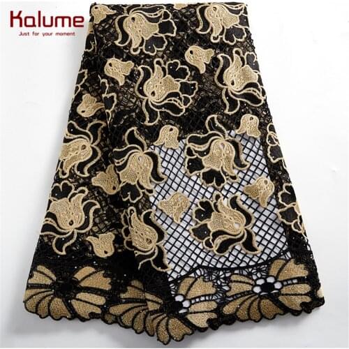 Kalume African Cord Lace Fabric Guipure Cord Lace Fabric High Quality Design Nigerian Cord Lace Fabric For Party Dress Sew H2469