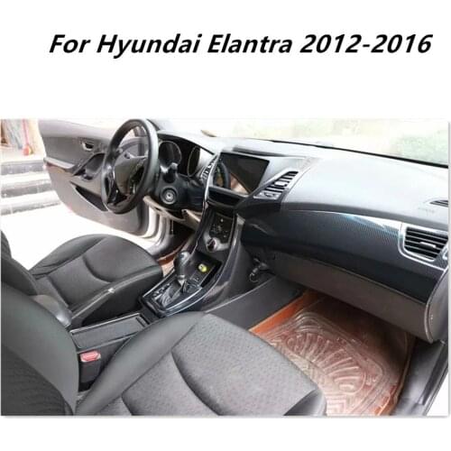For Hyundai Elantra 2012 2013 2014 2015 2016 Accessories Carbon Fiber Door Handle Gears Center Console Steering Wheel Panel ABS