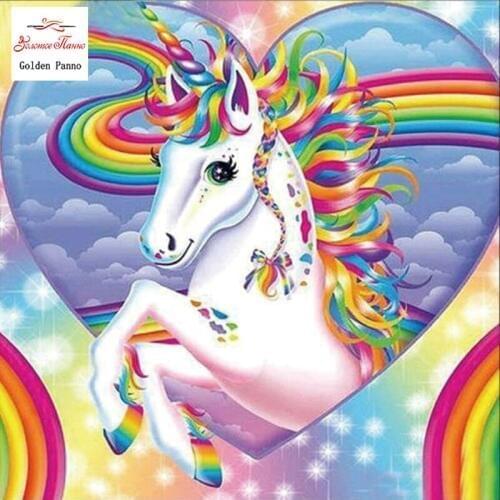 GOLDEN PANNO Diamond Painting Full Square 5D Diy Daimond Embroidery Diamant Mosaic Sale Displasy Broderie Diamant Unicorn 02