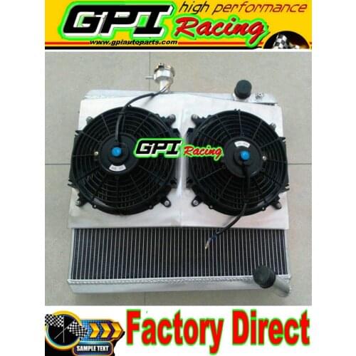 Aluminum Radiator +shroud + FAN for Jaguar S2 E-TYPE 4.2L 68-1970 1969 Manual