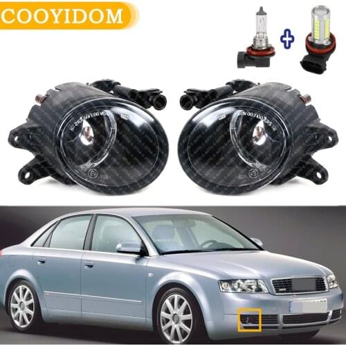 Car Left Right Front FogLight Lamp With Halogen and LED Bulbs For Audi A4 B6 2001 2002 2003 2004 2005 For RS4 2006 2007 2008