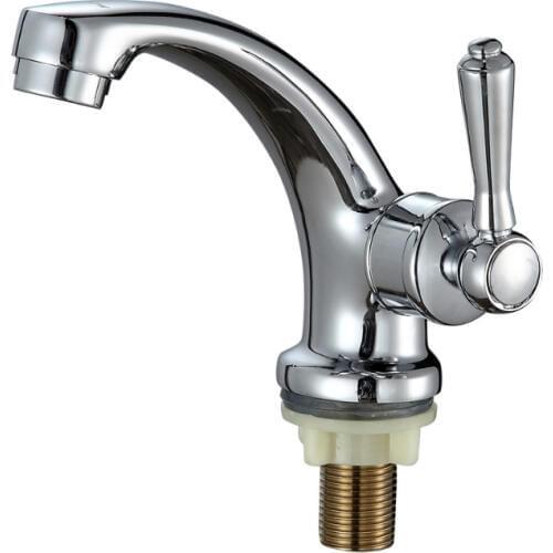 Free Shipping High Quality Chrome Finish Deck Mounted Single Hole Cold Basin Tap for Bathroom Sink Dona2018