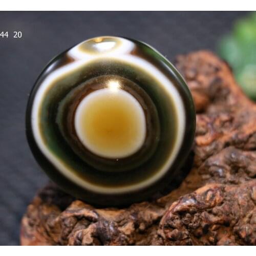 Big Treasure Timestown UPD21267A1 Ultra Energy Tibetan Colorful Agate Smoothly Large Heaven Eye dZi Bead Carving A