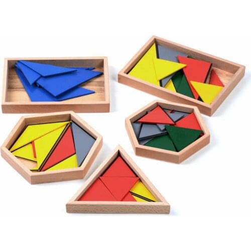 Baby Montessori Toys Triangle Structure 5 Boxes Of Preschool Education Geometric Cognition Educational Children Gifts Kids Toys