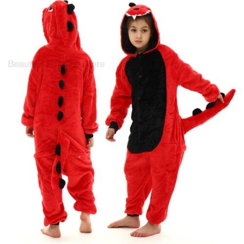 Children Kigurumi Pajamas Homewear Onesies Kids Cartoon Cute Dinosaur Sleepwear Pajama Suit Girl Boy Party Child Cosplay