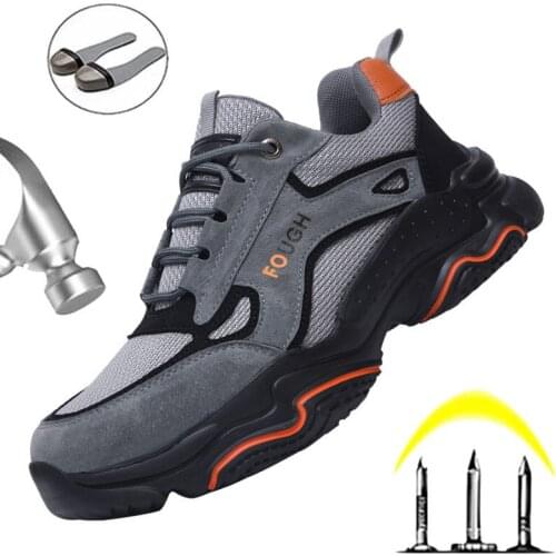 Breathable Comfortable Work Safety Shoes Summer Mens Indestructible Anti-smashing European Standard Steel Toe Protective Shoes
