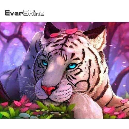 Evershine 5D Diamond Mosaic Full Square Tigers Diamond Embroidery Sale Animals Rhinestones Pictures Diamond Painting Beadwork