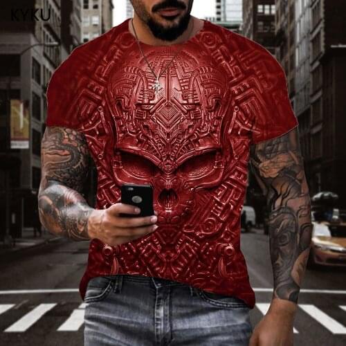 3d Tshirt Skull T shirt Men Skeleton Funny T shirts Rock Tshirt Printed Red Tshirts Casual Mens Clothing summer New Male O-Neck