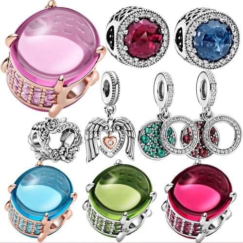 HOT 2021 New 925 Sterling Silver Beads Valentines Day Charms Fit Original fashion Bracelet DIY Jewelry Gift