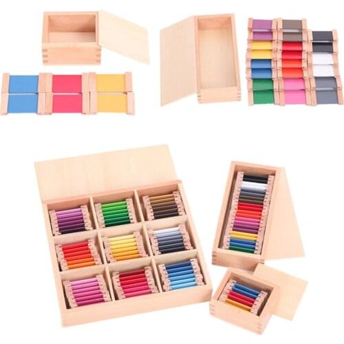 Montessori Toy Wooden Color Board Kids Teaching Aids Early Childhood Game for Intellectual Props Kit Color Cognition