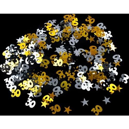 60g/bags Acrylic Gold Black Number Birthday Confetti Figure 13 18 21 30 50 60 80 DIY Birthday Party Decoration Adult Anniversary