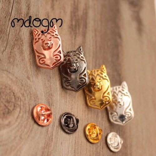 Mdogm Alaskan Malamute Dog Animal Brooches And Pins Suit Metal Small Father Collar Badges Fahion Gift For Male Men B114