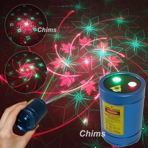 Chims Mini Portable Laser Light Rechargeable Cordless RG 30 Patterns Gobo Projector Outdoor Travel Camping Xmas Music DJ Party