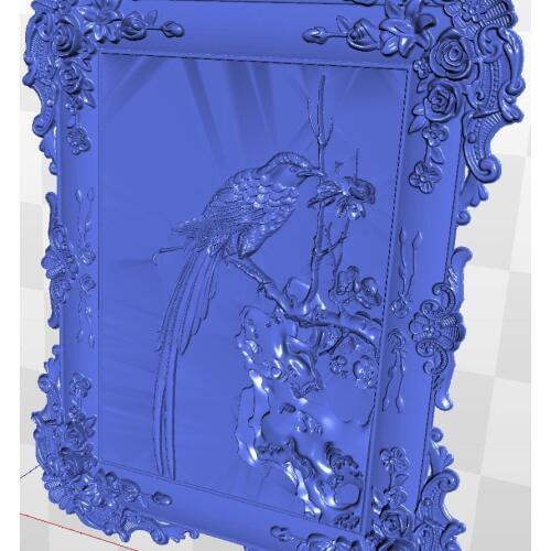 Model relief for cnc in STL file format 3d Panno_bird_1