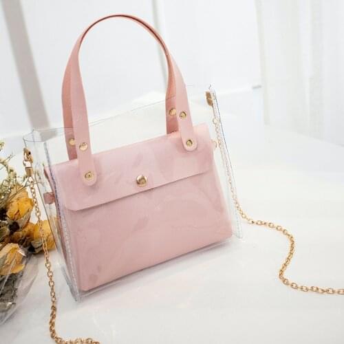 Fashion Jelly Bag Women Small Transparent Shoulder Handbags PU Mini Mobile Phone Chain Crossbody Messenger Bag for Girls