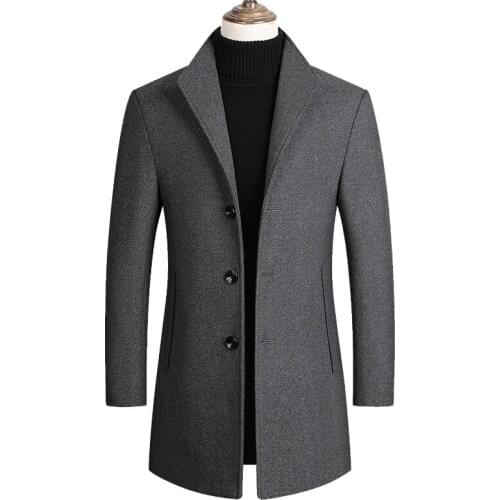 Oversized 3XL 4XL Men Wool Blends Coats Autumn Winter New Solid Color High Quality Mens Wool Jacket Luxurious Brand Clothing
