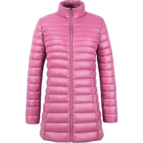 New Ultra-light Plus Size Thin Down Jacket Women 2019 Autumn Winter Slim Long Warm White Duck Down Coat Womens Outerwear M468