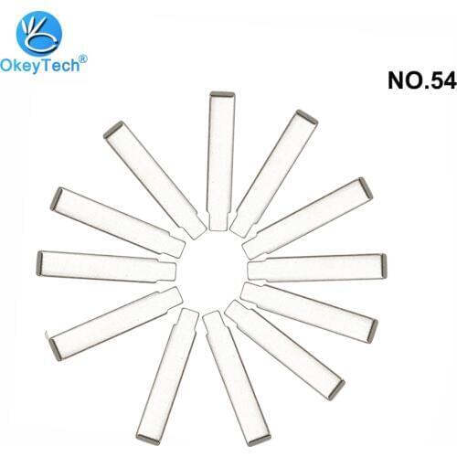 OkeyTech 10pcs/lot Type #54 Metal Uncut Blank Flip Folding KD Remote Control Key Blade with Groove for Peugeot 307 NO. 54 Blade